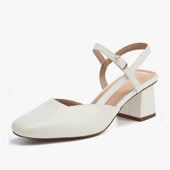 Rilista Shoes - White Low Heel Bridal Pumps